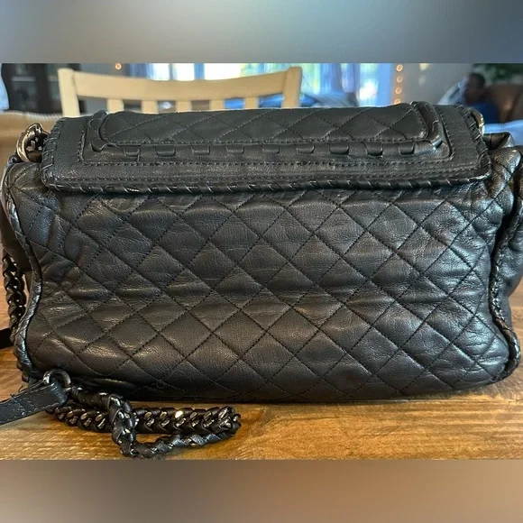 Zara Black Leather Quilted City Bag - Picture 3 of 8